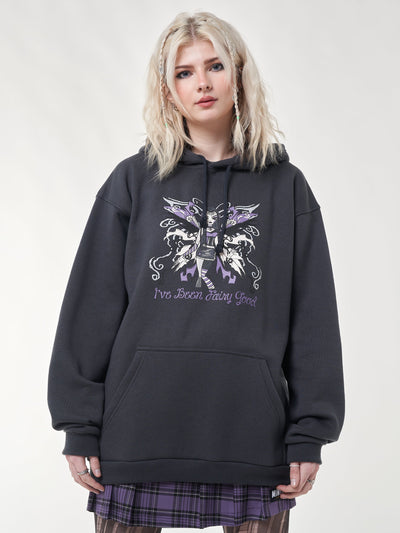 Wicked Fairy Dark Grey Hoodie - Minga London