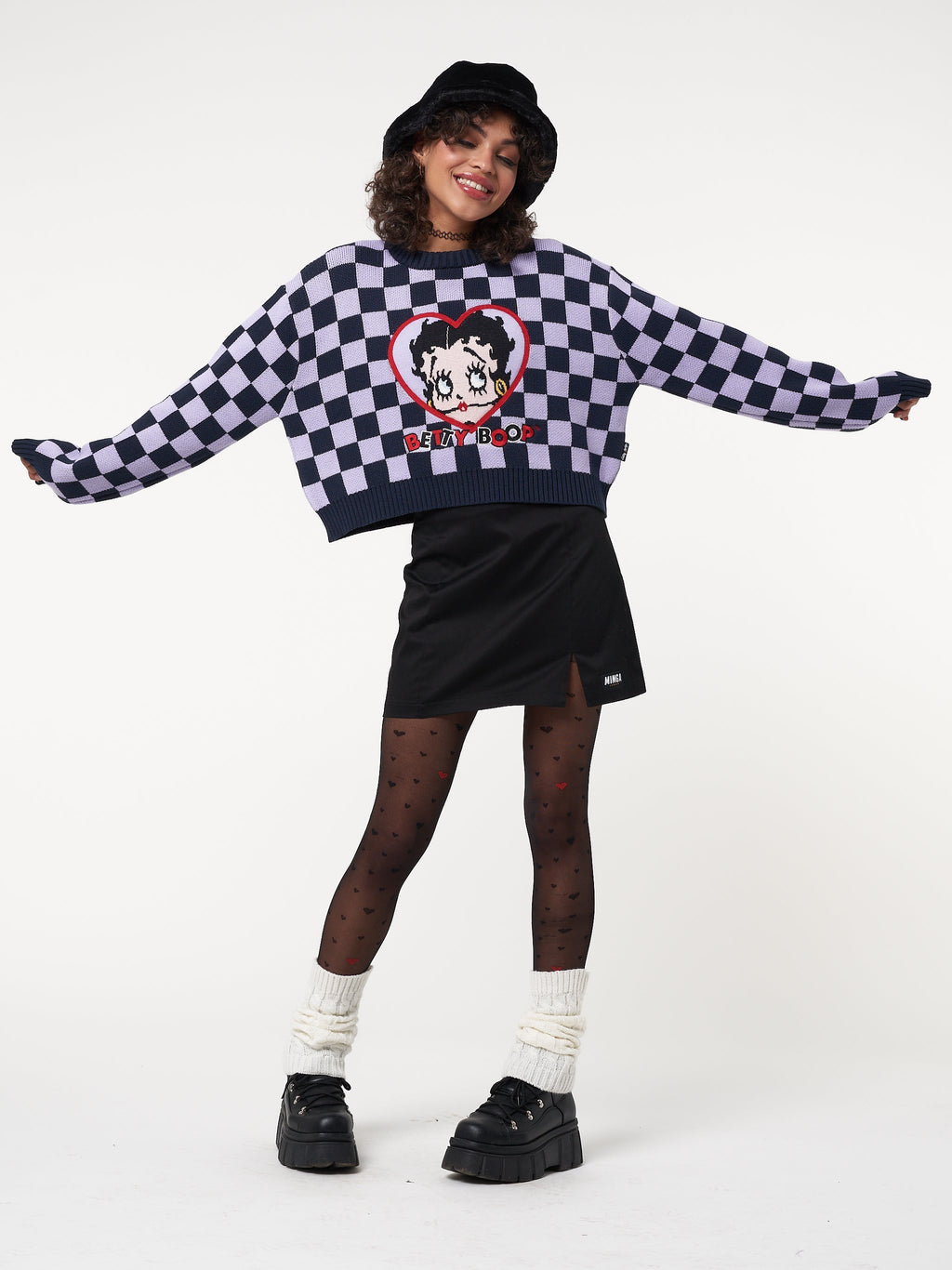 Minga x Betty Boop Check Knit Jumper - Minga London