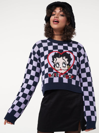 Minga x Betty Boop Check Knit Jumper - Minga London