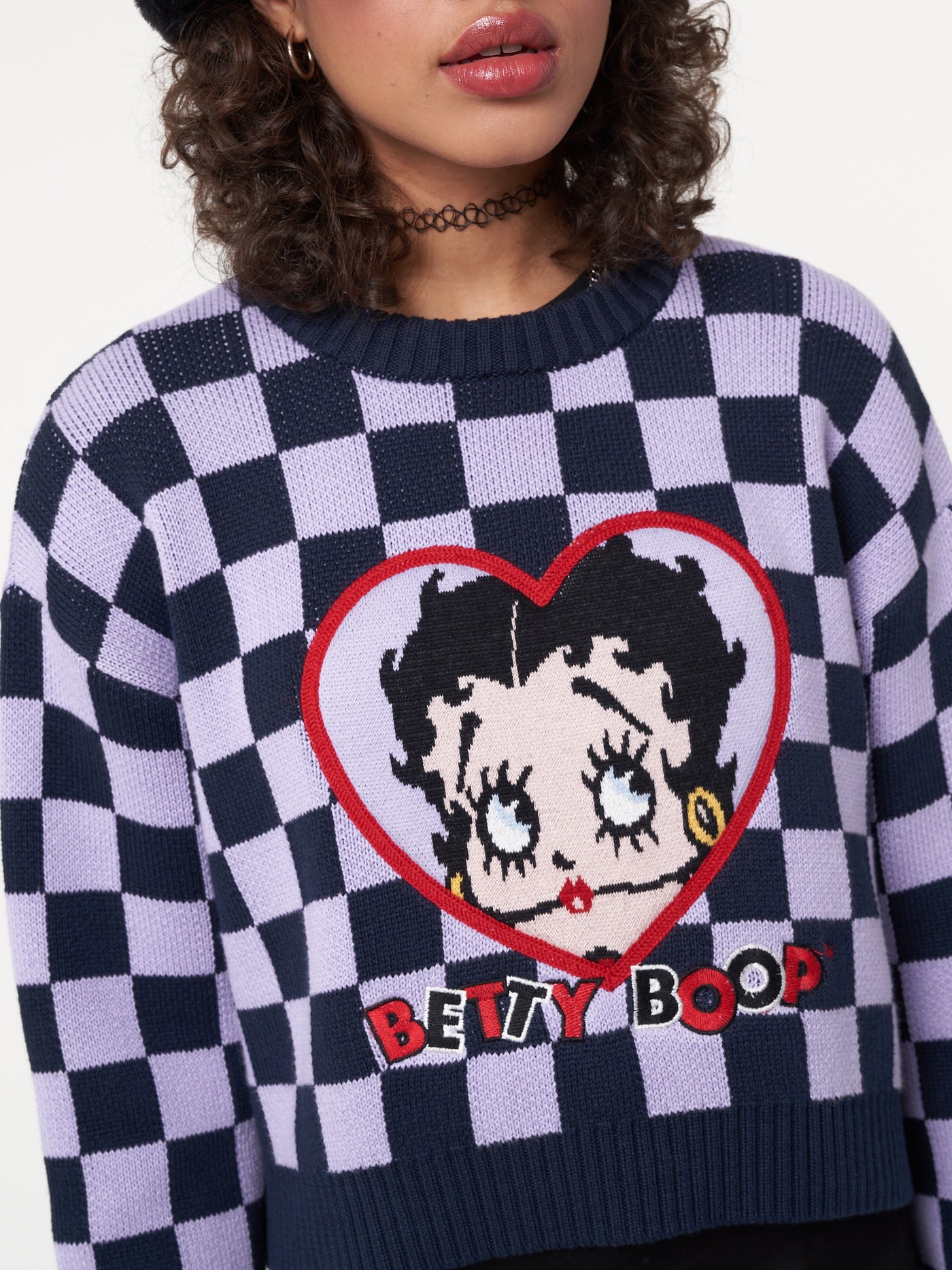 Minga x Betty Boop Check Knit Jumper - Minga London