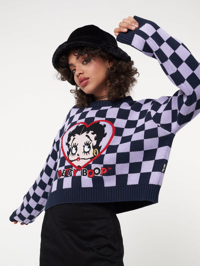 Minga x Betty Boop Check Knit Jumper - Minga London