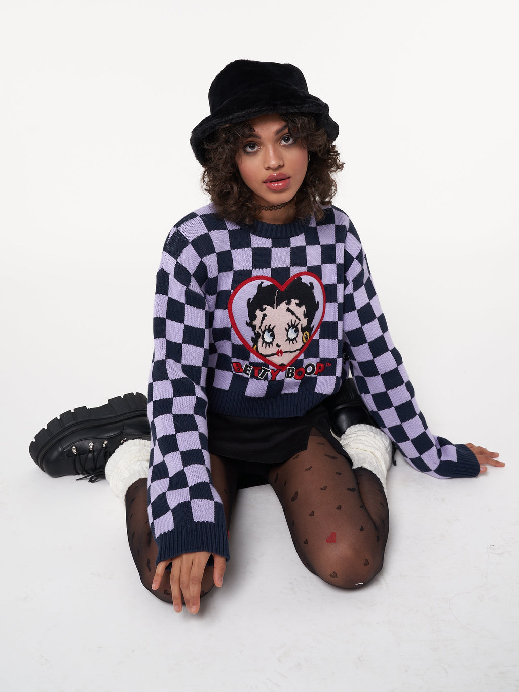 Minga x Betty Boop Check Knit Jumper - Minga London