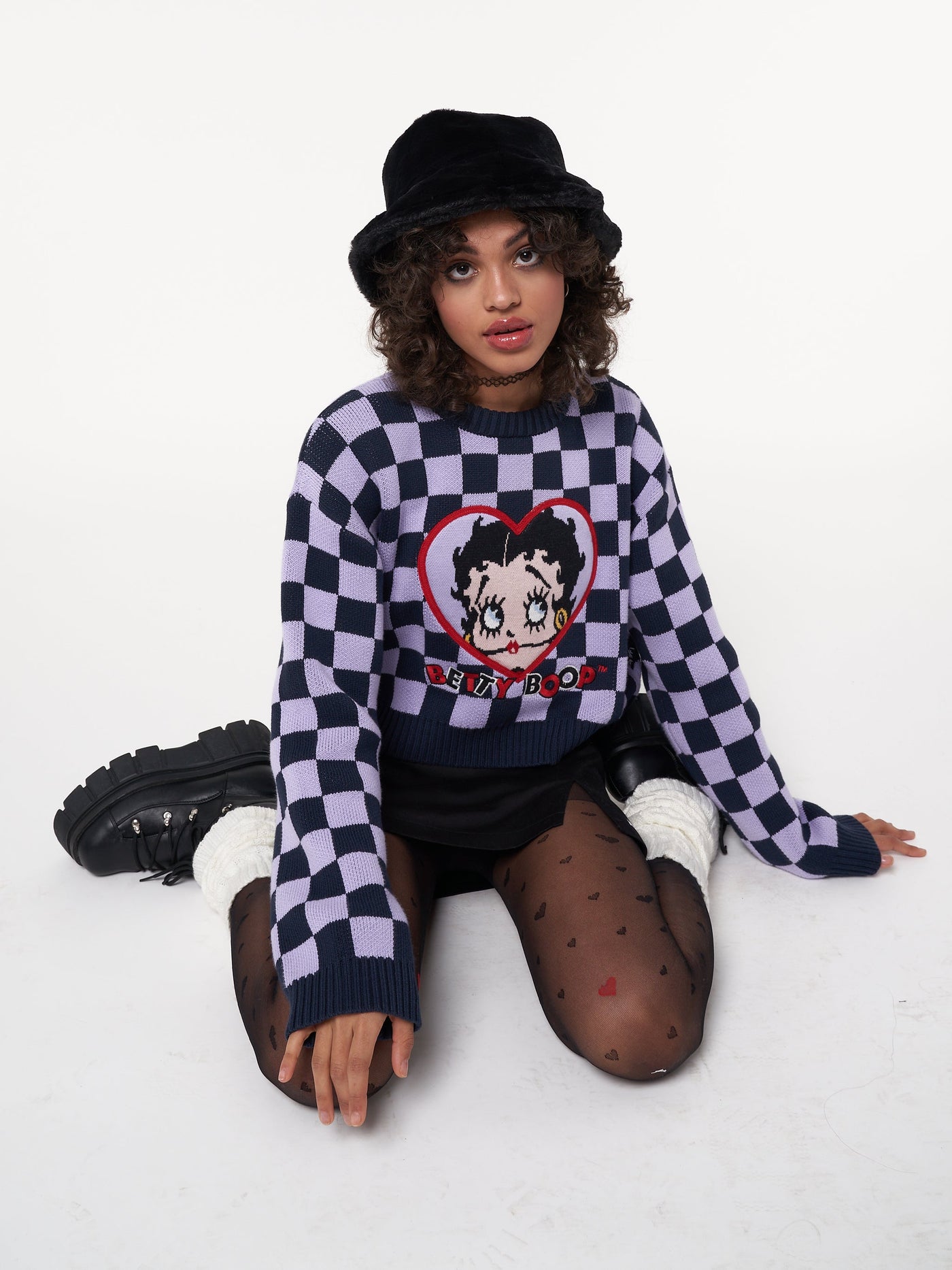 Minga x Betty Boop Check Knit Jumper - Minga London