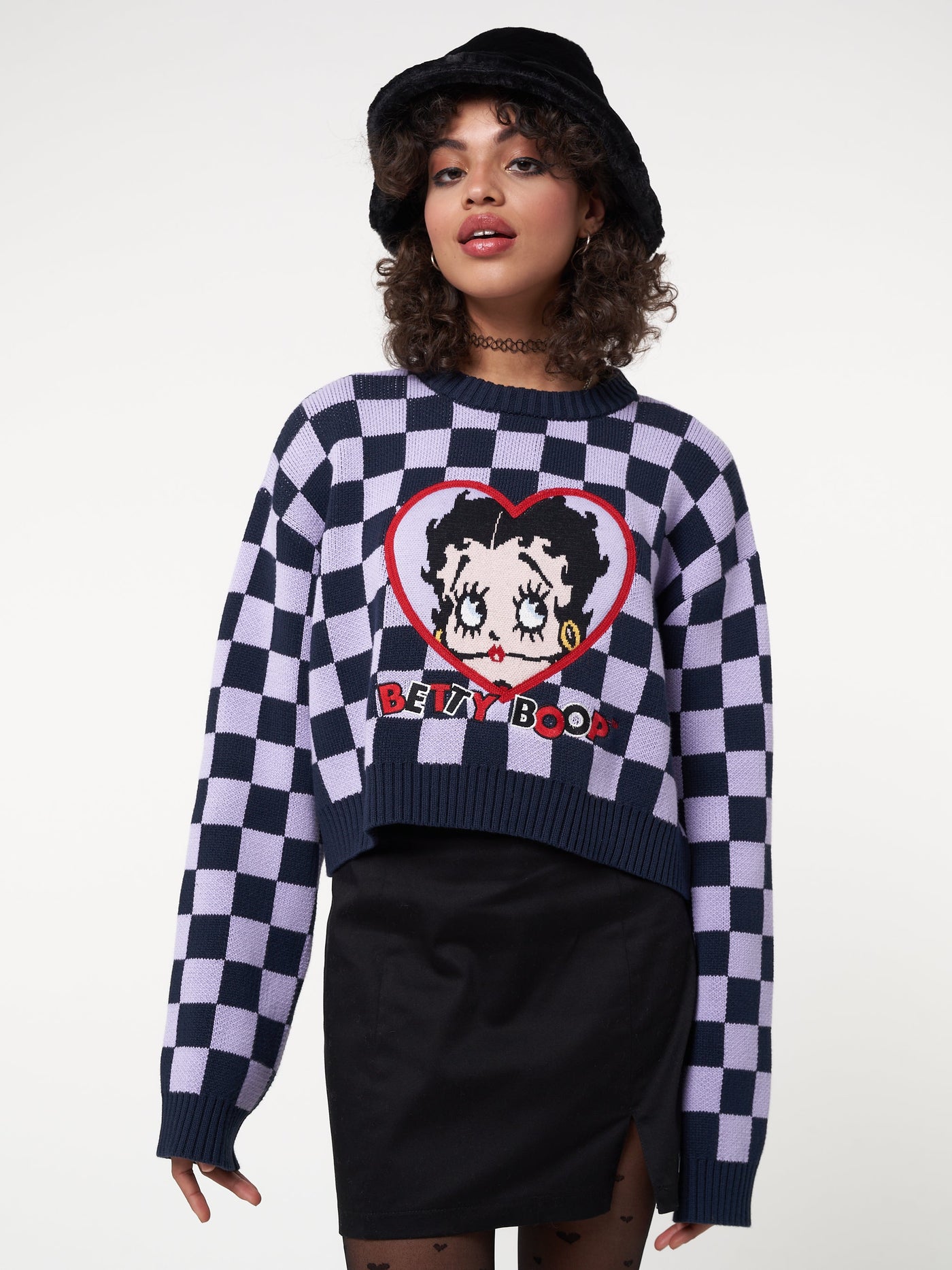 Minga x Betty Boop Check Knit Jumper - Minga London