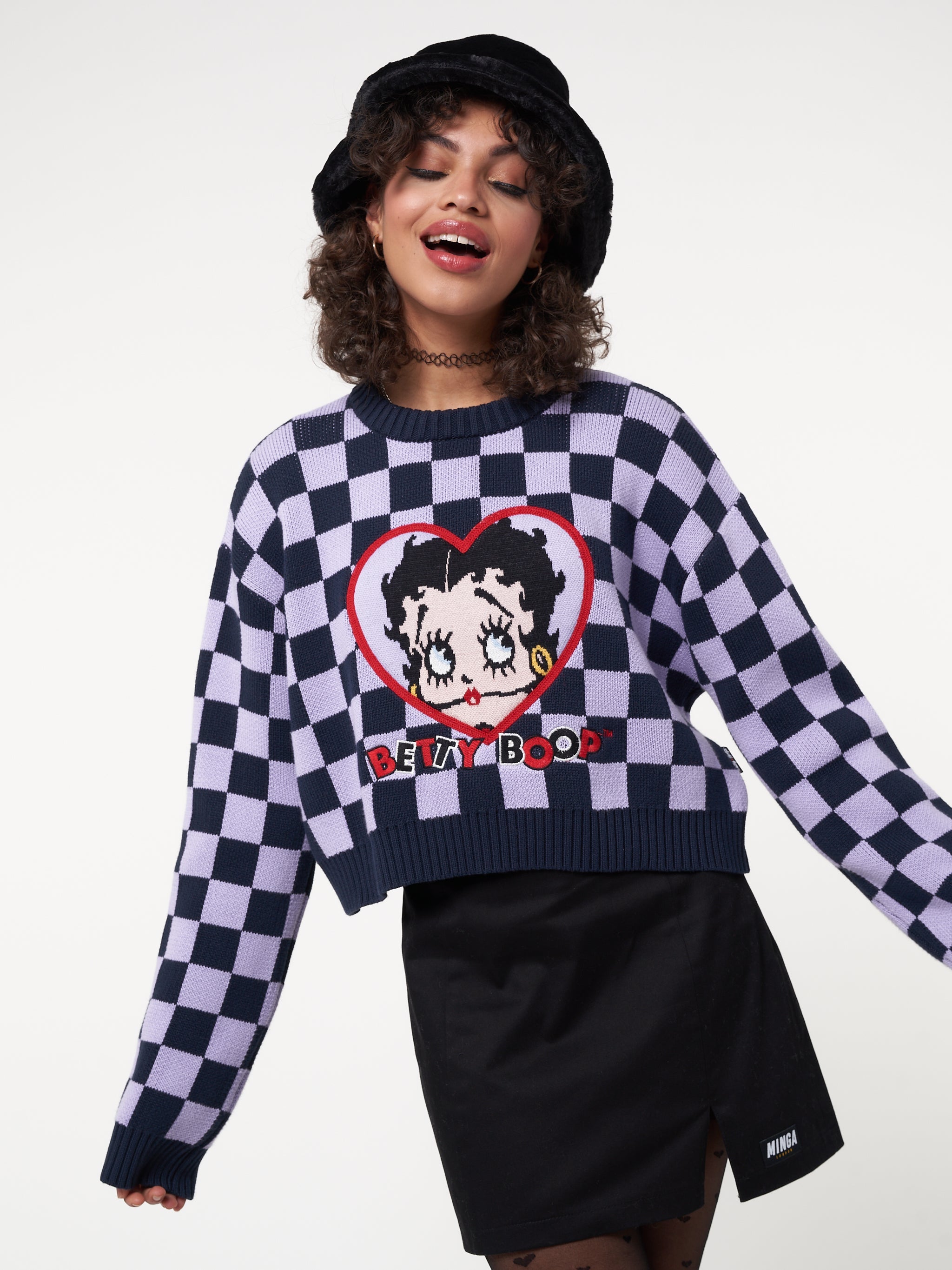 Minga x Betty Boop Check Knit Jumper - Minga London