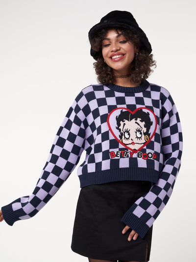 Minga x Betty Boop Check Knit Jumper - Minga London