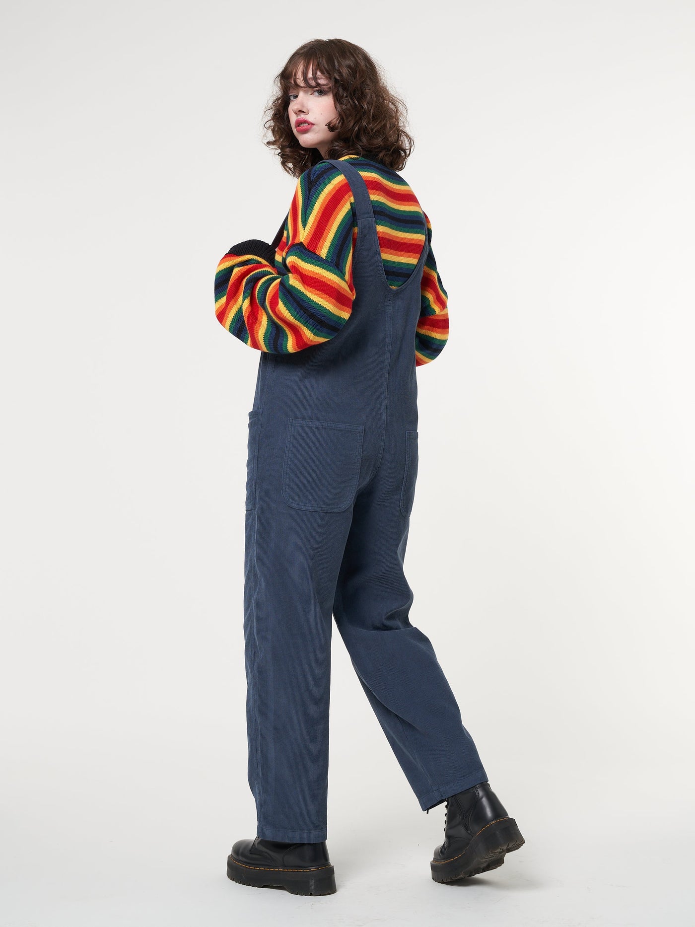 Minga x Strangervinyl Blue Corduroy Relaxed Dungarees - Minga London