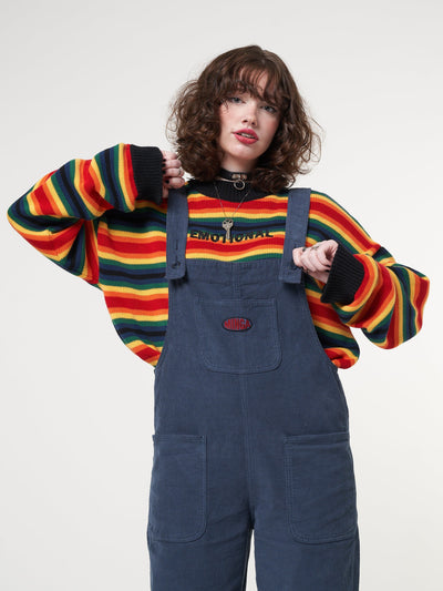 Minga x Strangervinyl Blue Corduroy Relaxed Dungarees - Minga London