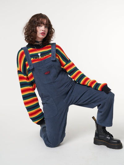 Minga x Strangervinyl Blue Corduroy Relaxed Dungarees - Minga London
