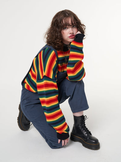 Minga x Strangervinyl Blue Corduroy Relaxed Dungarees - Minga London