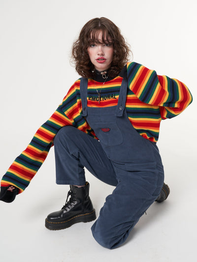 Minga x Strangervinyl Blue Corduroy Relaxed Dungarees - Minga London
