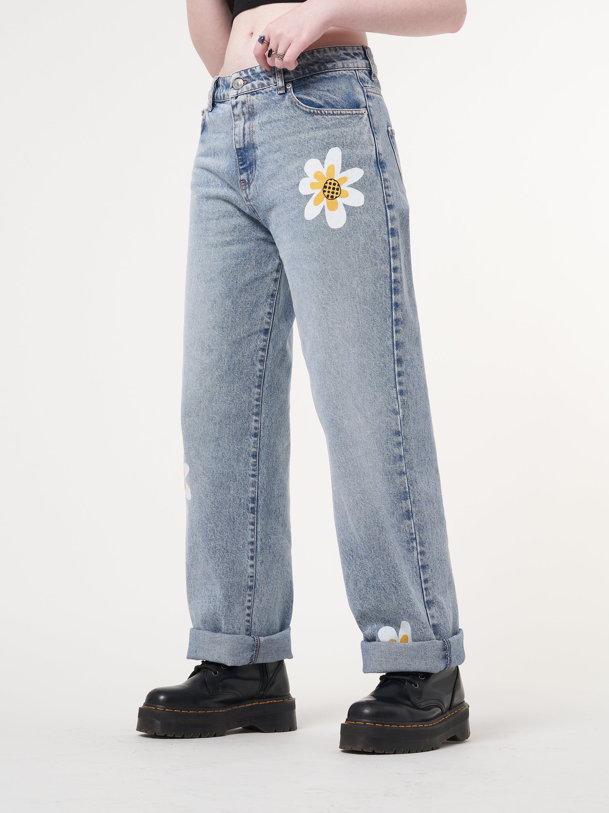 Minga x Strangervinyl Daisy Baggy Jeans - Minga London