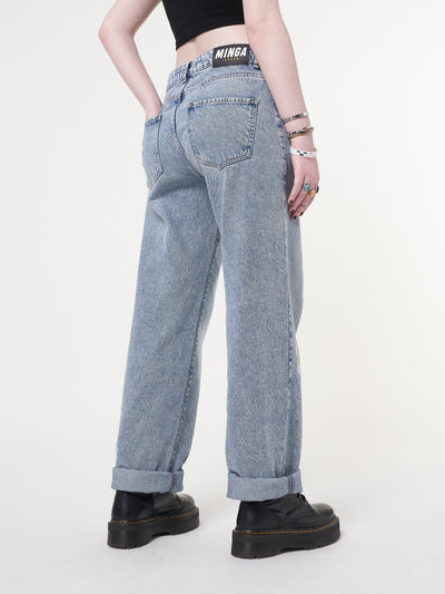 Minga x Strangervinyl Daisy Baggy Jeans - Minga London