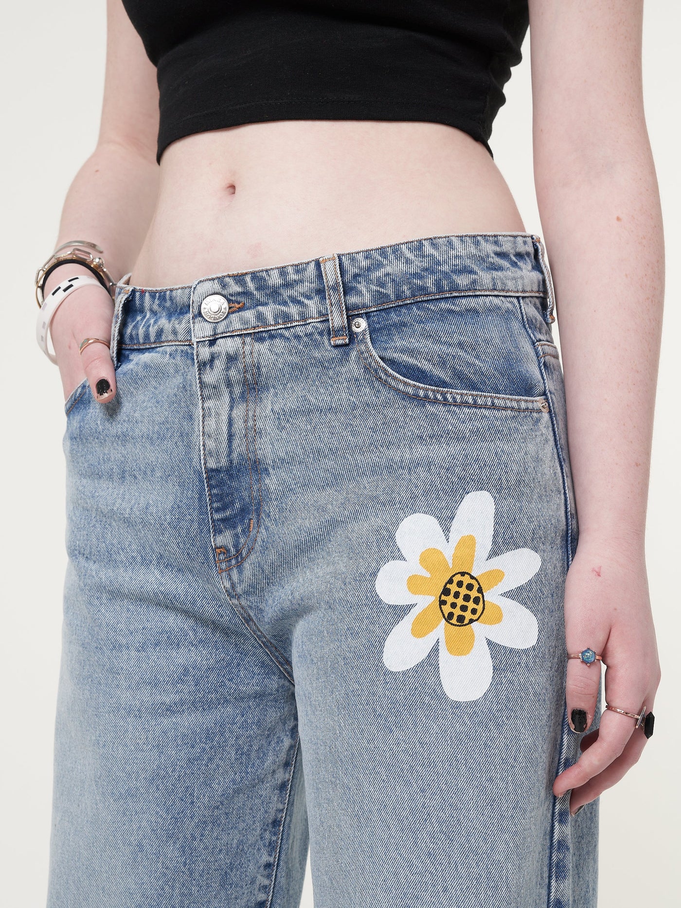 Minga x Strangervinyl Daisy Baggy Jeans - Minga London