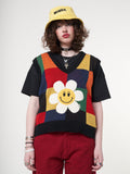 Minga x Strangervinyl Happy Flower Rainbow Check Vest - Minga London