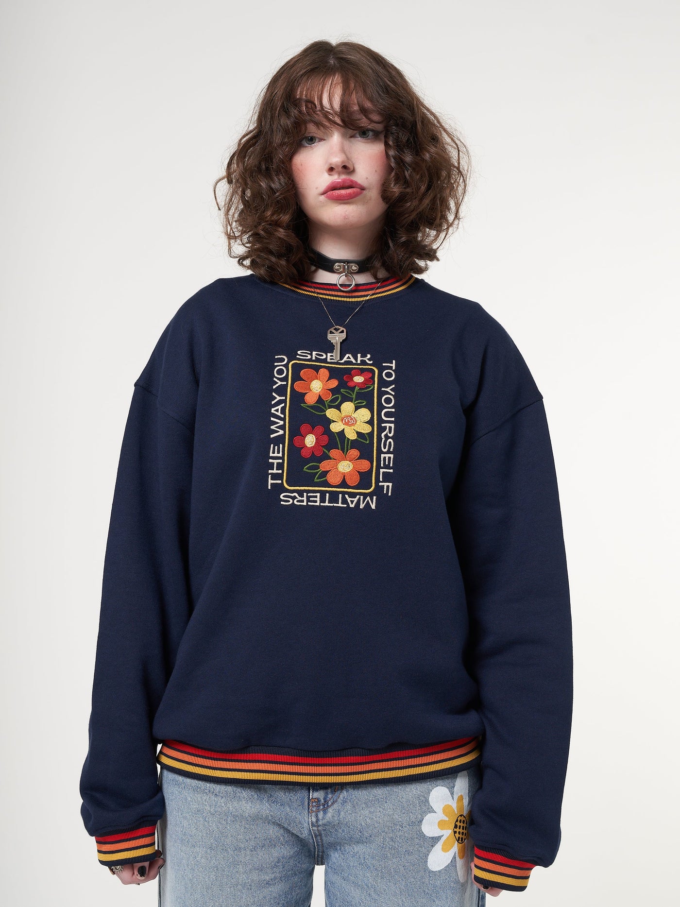 Minga x Strangervinyl Rainbow Flowers Sweater - Minga London