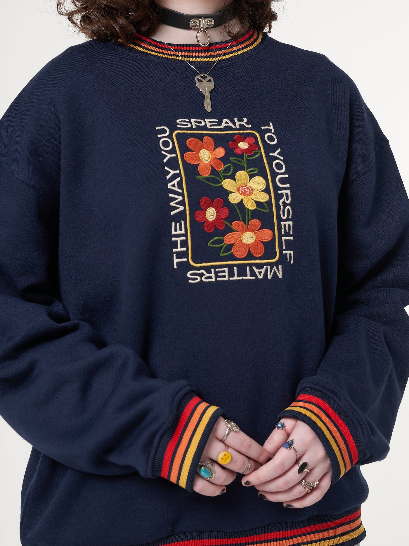 Minga x Strangervinyl Rainbow Flowers Sweater - Minga London