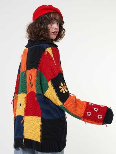 Minga x Strangervinyl Rainbow Patchwork Cardigan - Minga London