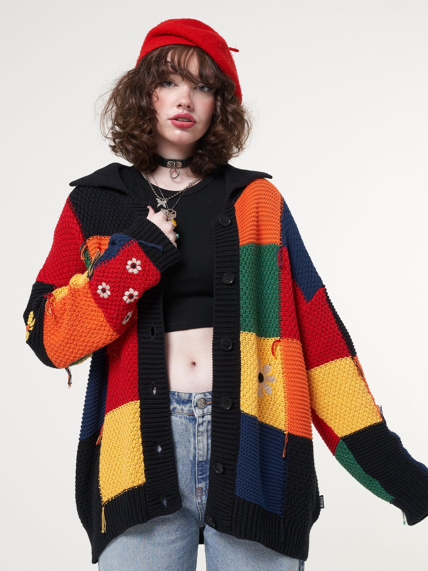 Minga x Strangervinyl Rainbow Patchwork Cardigan - Minga London