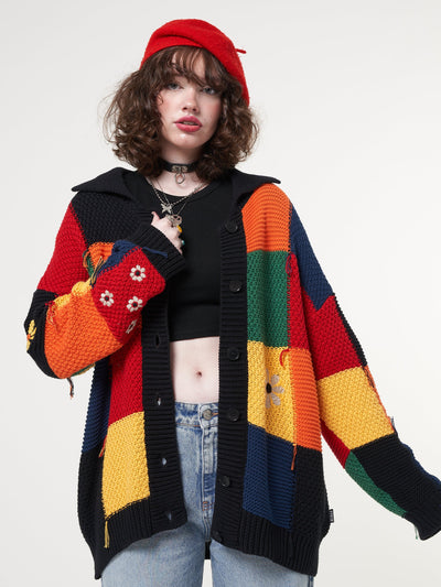 Minga x Strangervinyl Rainbow Patchwork Cardigan - Minga London