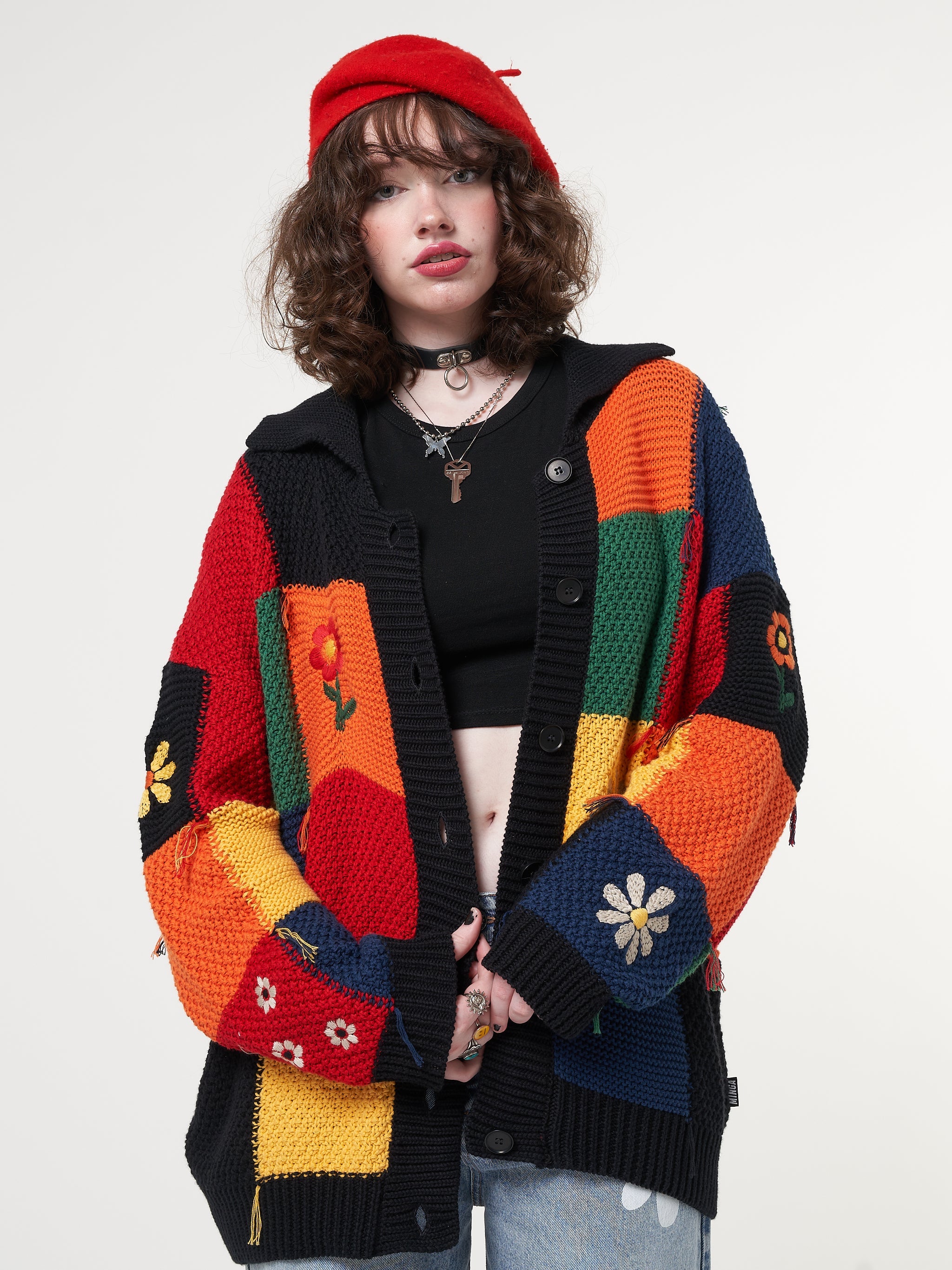 Minga x Strangervinyl Rainbow Patchwork Cardigan - Minga London