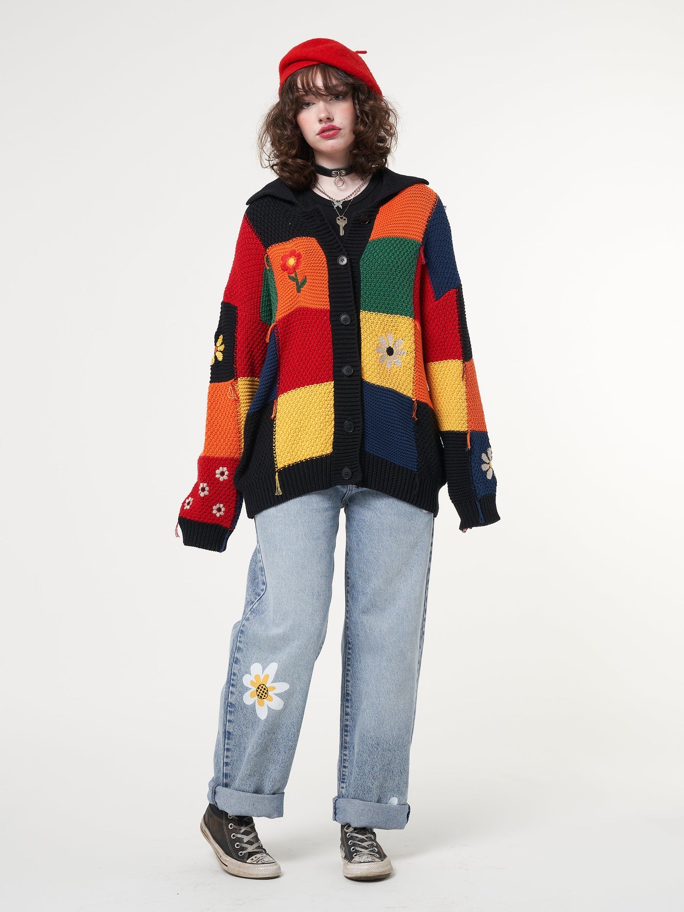 Minga x Strangervinyl Rainbow Patchwork Cardigan - Minga London