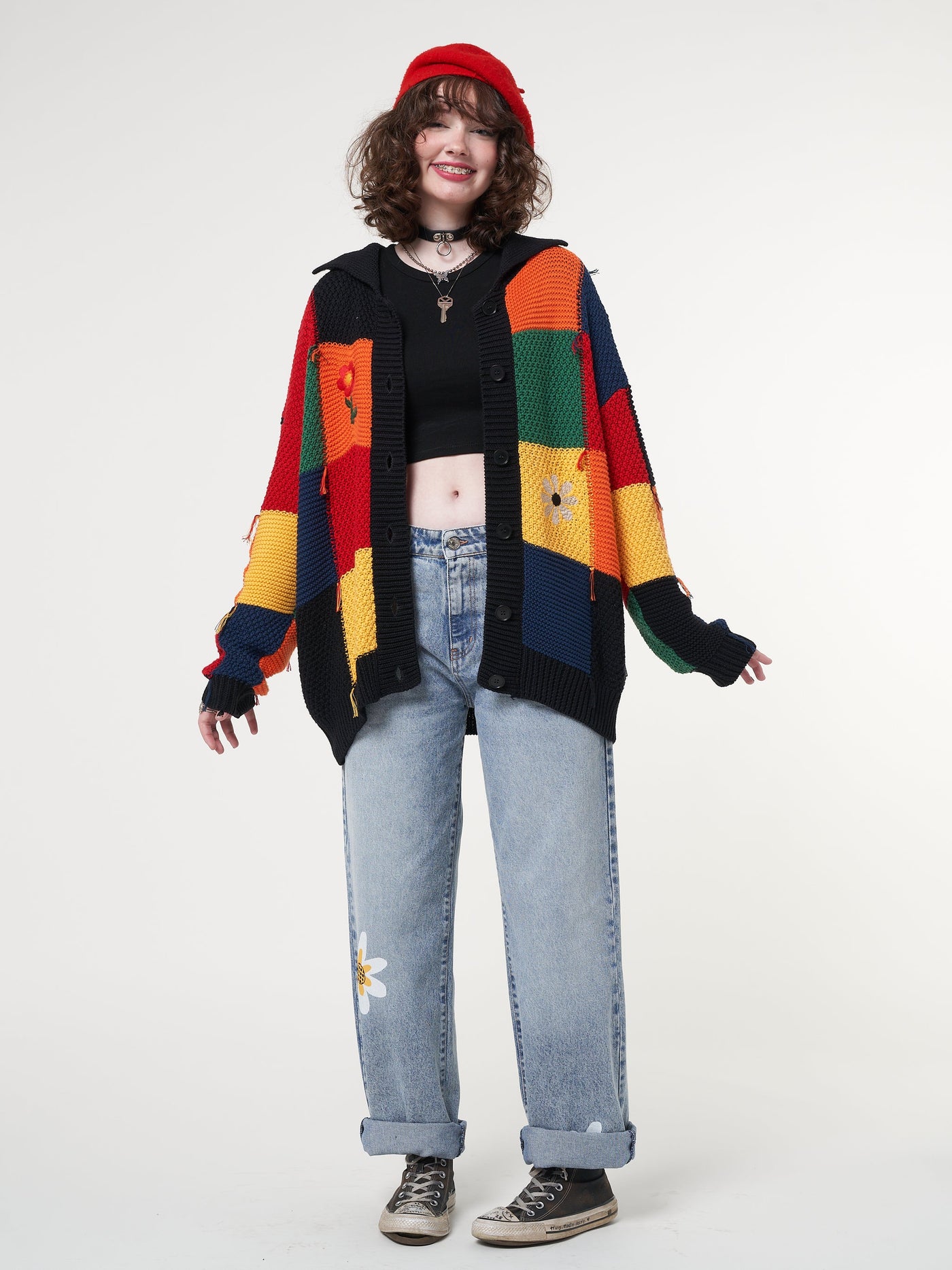 Minga x Strangervinyl Rainbow Patchwork Cardigan - Minga London