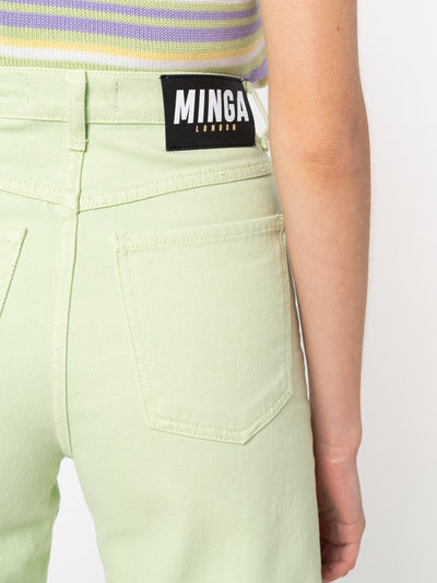 Pastel Green Denim Mom Jeans - Minga London