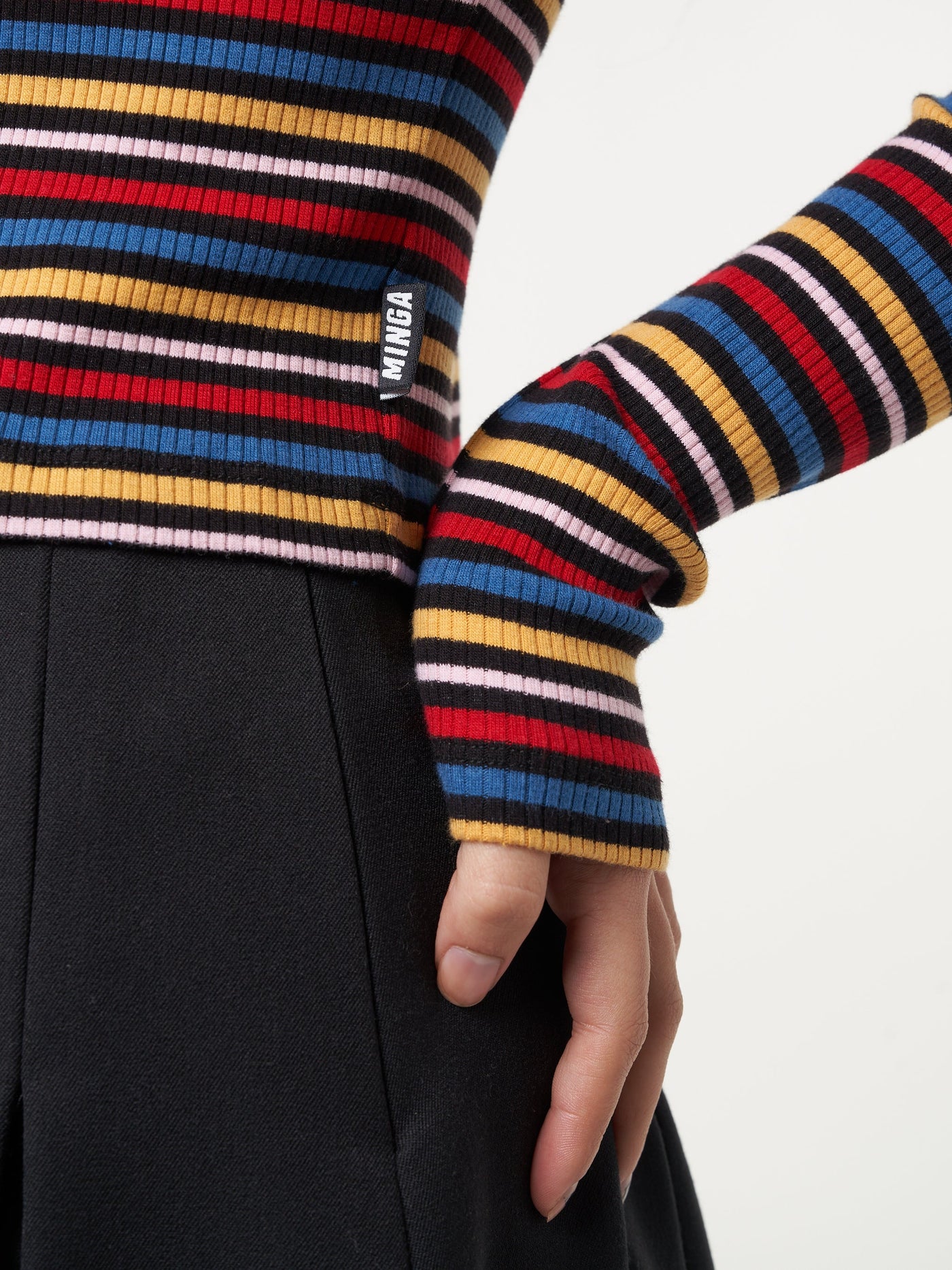 Rainbow Striped Ribbed Top - Minga London