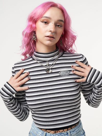 Smoky Striped Ribbed Top - Minga London