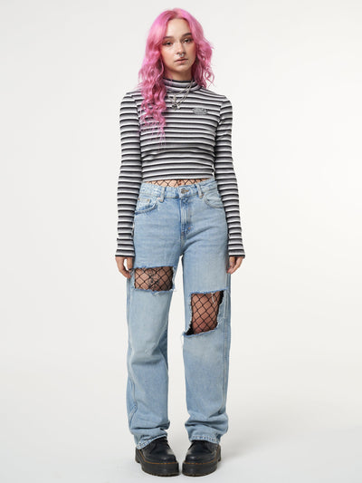 Smoky Striped Ribbed Top - Minga London