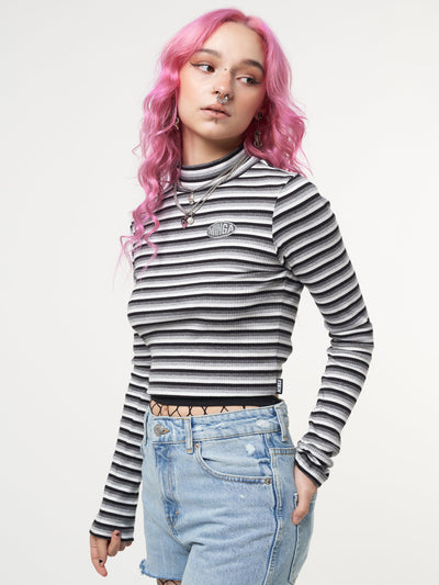 Smoky Striped Ribbed Top - Minga London