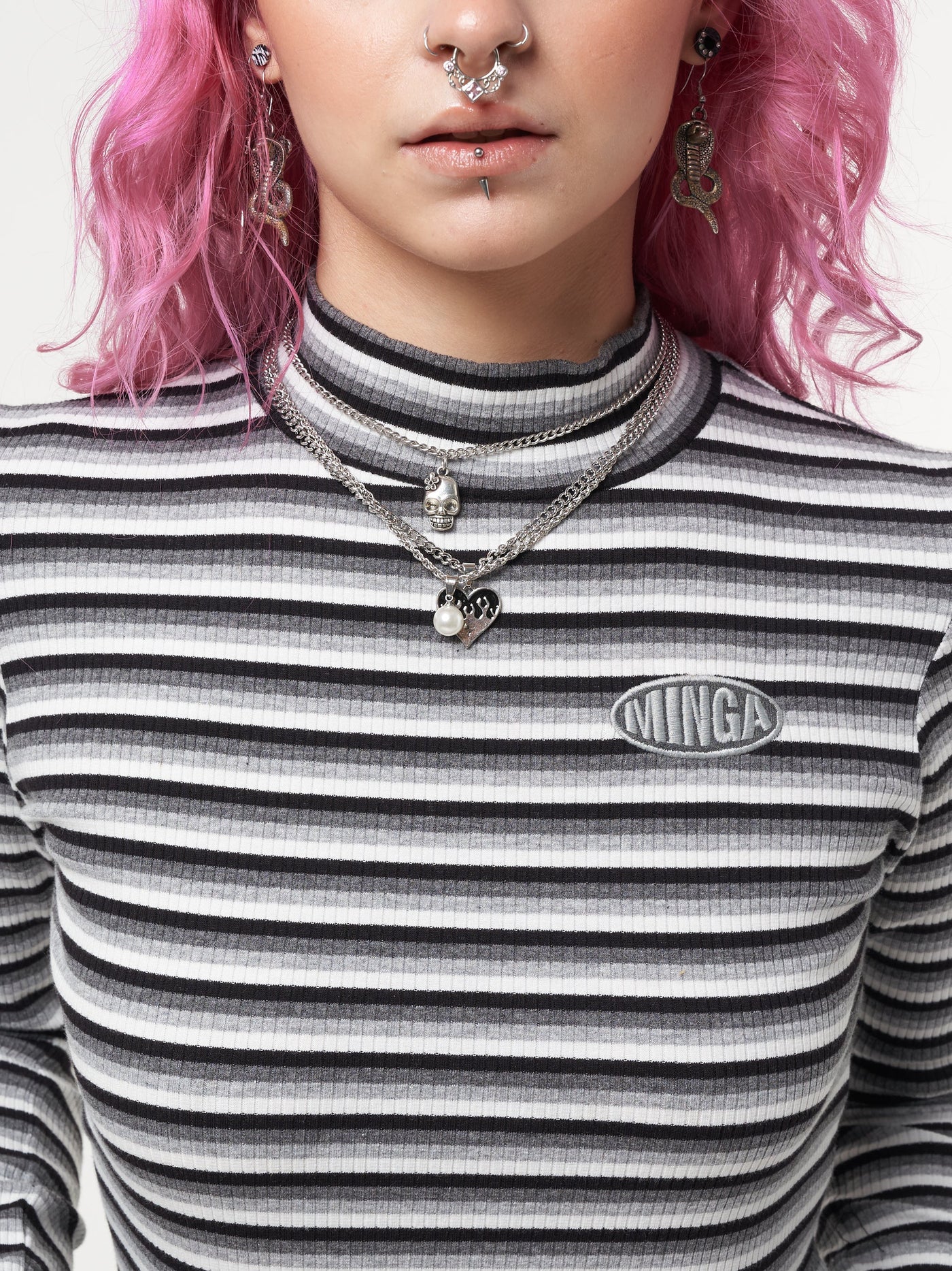 Smoky Striped Ribbed Top - Minga London