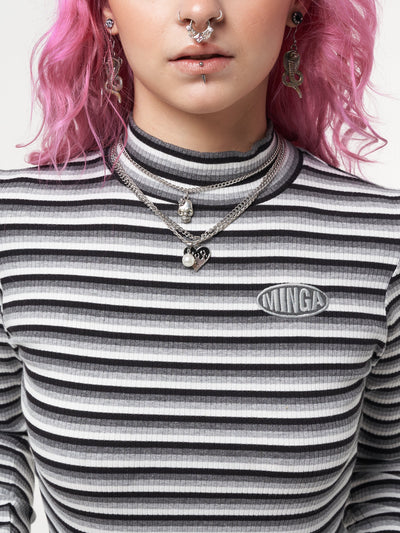 Smoky Striped Ribbed Top - Minga London