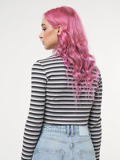 Smoky Striped Ribbed Top - Minga London
