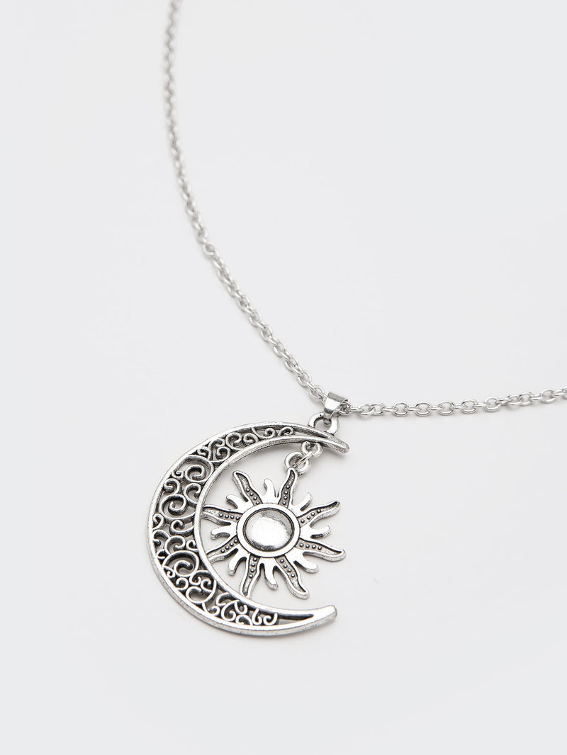 Sun & Moon Pendant Chain Necklace - Minga London