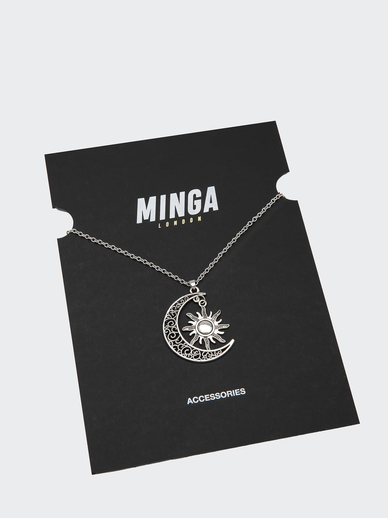 Sun & Moon Pendant Chain Necklace - Minga London