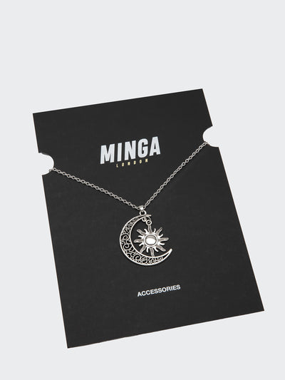 Sun & Moon Pendant Chain Necklace - Minga London